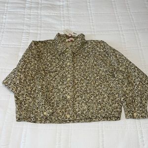 Solitaire Lightweight Denim Floral Eyelet Jacket